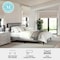 Martha Stewart Jett Queen Size Solid Wood Platform Bed w/Upholstered Base/Inset Paneled Headboard, Brown Gray/Gray MG-0900271F-Q-BRN-GY-MS - alternate 2